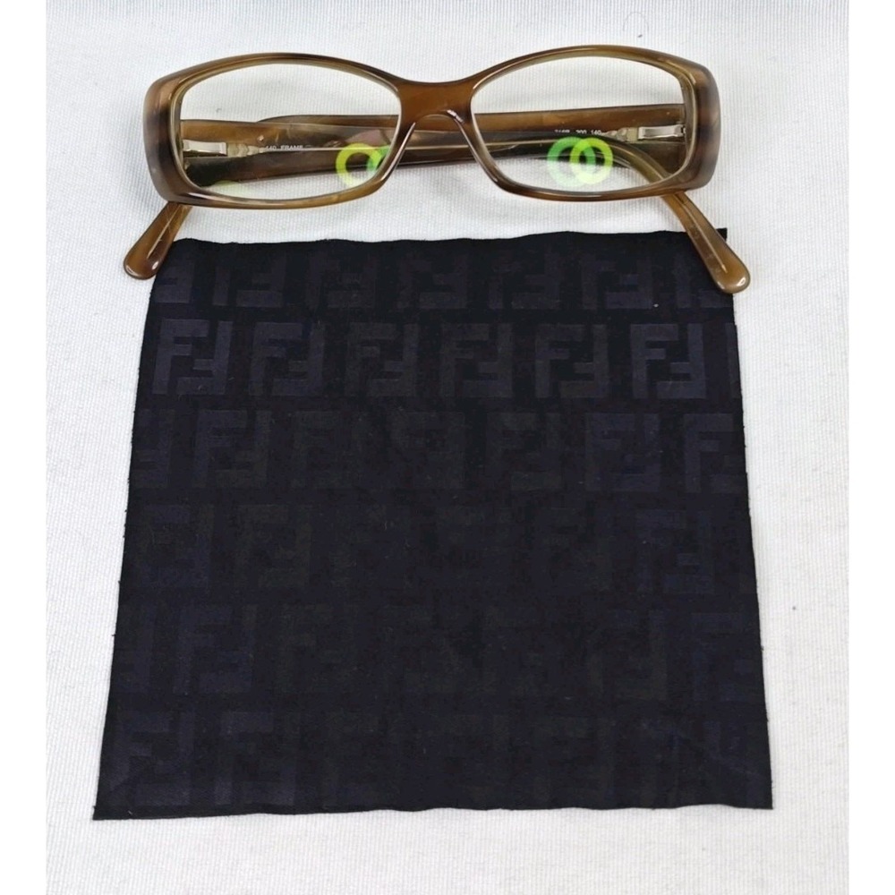 Fendi‎ Vintage Eyeglasses F716R Brown Tortoise Gold 200 140 Frame Women's